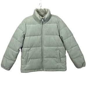 Levis Corduroy Mint Puffer Jacket Women's Size Medium